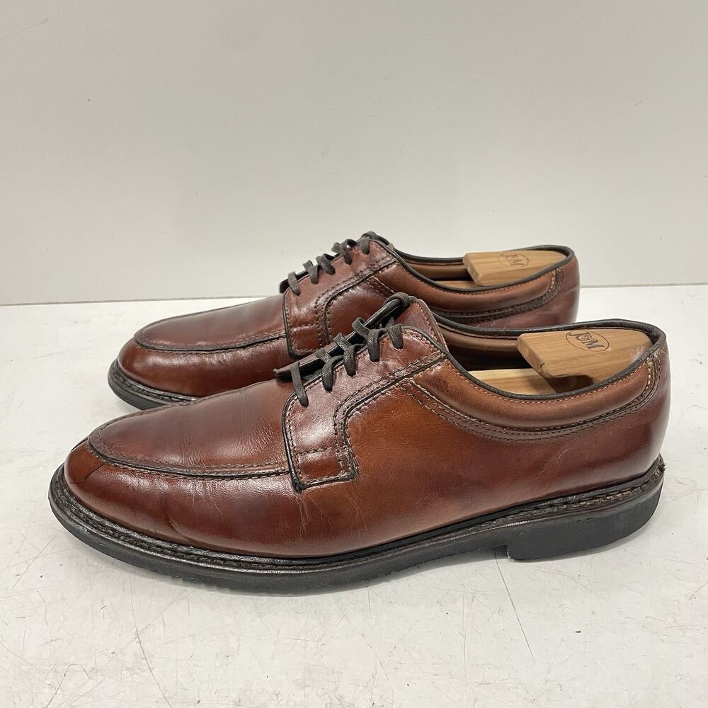 Allen Edmonds Wilbert Men's 9.5 Dark Brown Leather Dress Shoes Split Toe Oxford